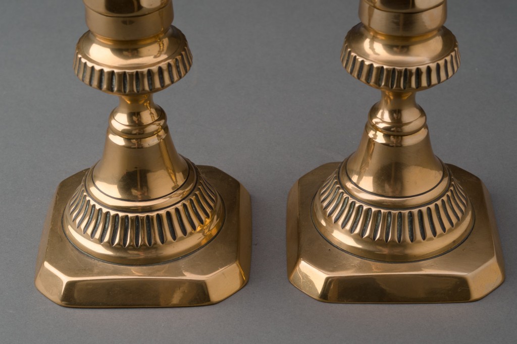 Antique Brass Candlesticks 4592